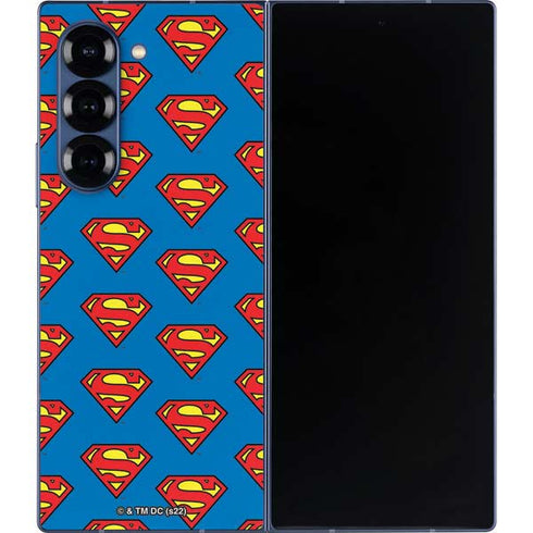DC Comics Superman Logo Pattern Galaxy Z Fold6 Skin