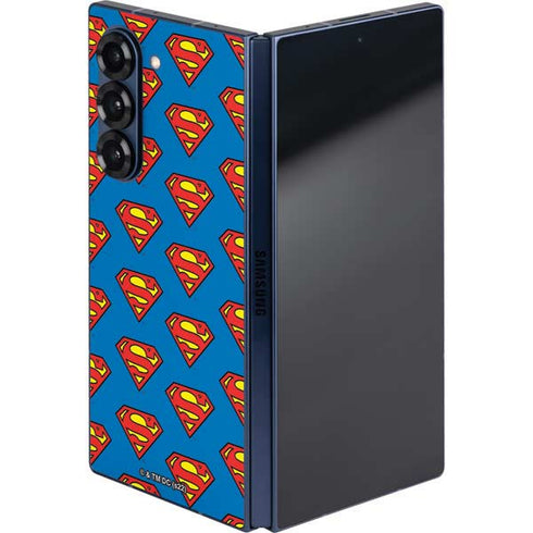 DC Comics Superman Logo Pattern Galaxy Z Fold6 Skin