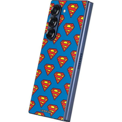 DC Comics Superman Logo Pattern Galaxy Z Fold6 Skin