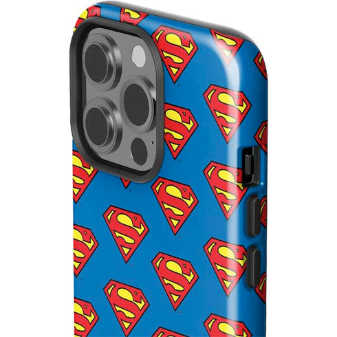 DC Comics Superman Logo Pattern iPhone 15 Pro Impact Case