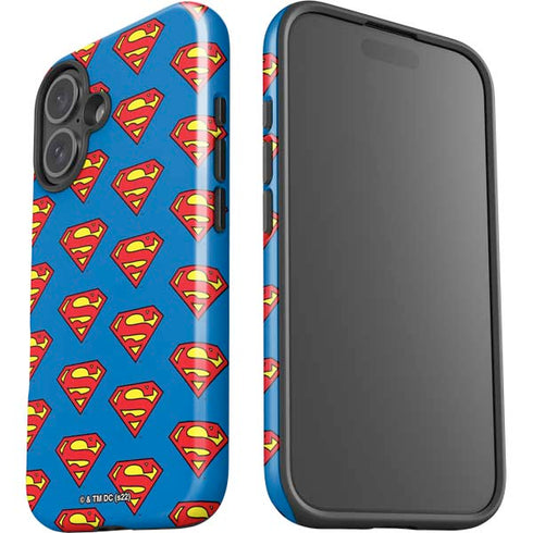 DC Comics Superman Logo Pattern iPhone 16 Impact Case