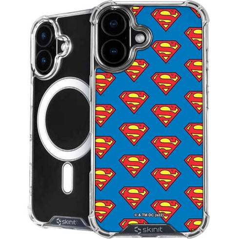 DC Comics Superman Logo Pattern iPhone 16 MagSafe Case