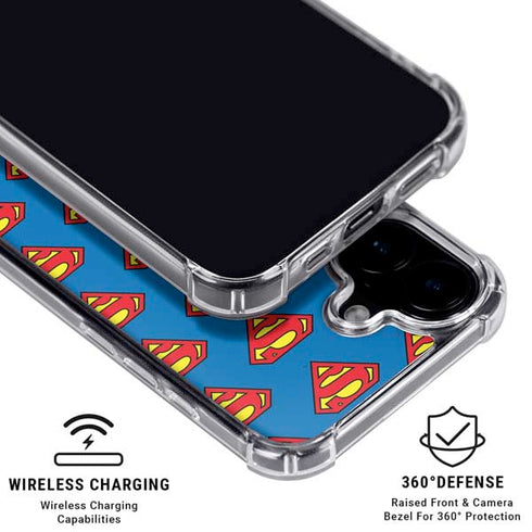 DC Comics Superman Logo Pattern iPhone 16 MagSafe Case