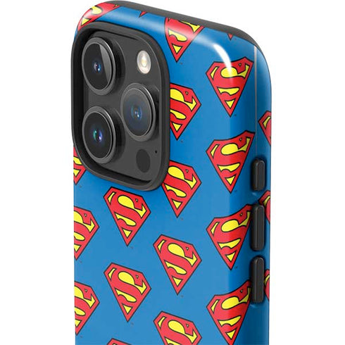 DC Comics Superman Logo Pattern iPhone 16 Pro Impact Case