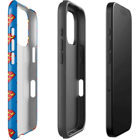 DC Comics Superman Logo Pattern iPhone 16 Pro Impact Case