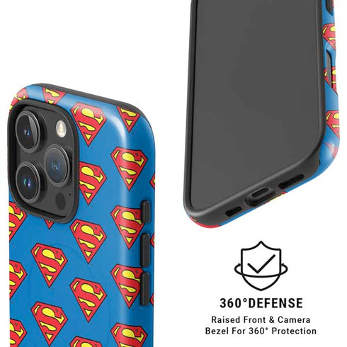DC Comics Superman Logo Pattern iPhone 16 Pro Magsafe Impact Case