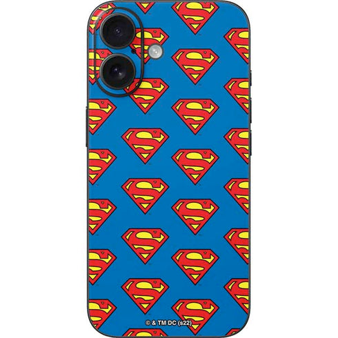 DC Comics Superman Logo Pattern iPhone 16 Skin