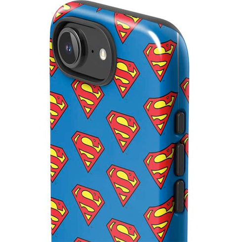 DC Comics Superman Logo Pattern iPhone 16e Impact Case