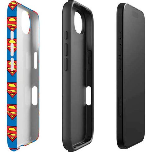 DC Comics Superman Logo Pattern iPhone 16e Impact Case