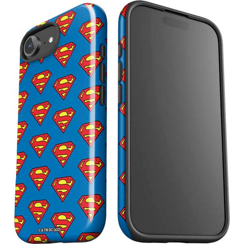 DC Comics Superman Logo Pattern iPhone 16e Impact Case
