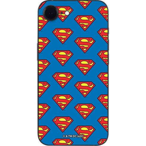DC Comics Superman Logo Pattern iPhone 16e Skin