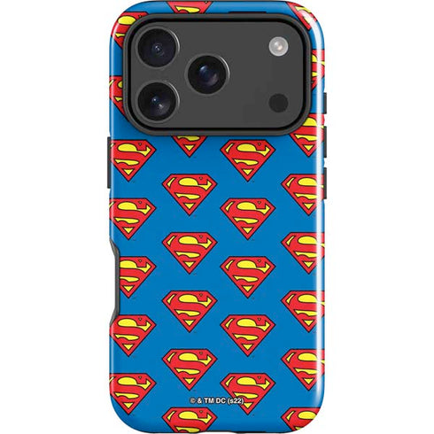 DC Comics Superman Logo Pattern iPhone 18 Pro Impact Case