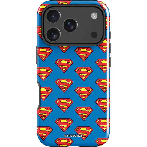 DC Comics Superman Logo Pattern iPhone 18 Pro Max Impact Case