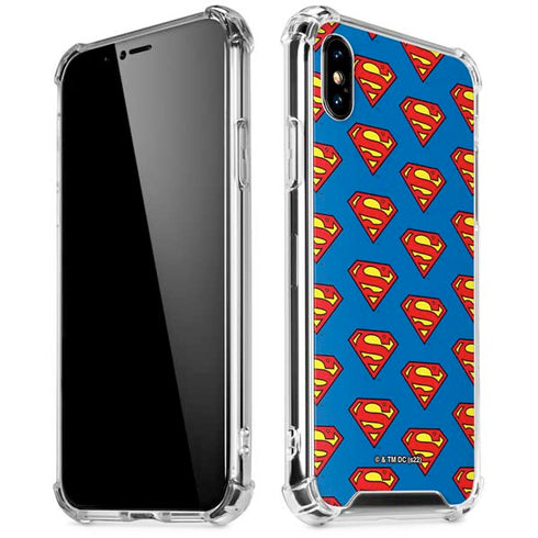 DC Comics Superman Logo Pattern iPhone X/XS Clear Case
