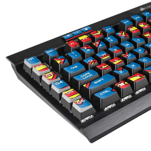 DC Comics Superman Logo Pattern K95 RGB PLATINUM Mechanical Gaming Keyboard Skin
