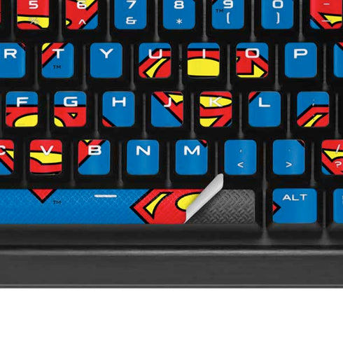 DC Comics Superman Logo Pattern K95 RGB PLATINUM Mechanical Gaming Keyboard Skin