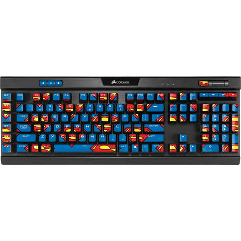 DC Comics Superman Logo Pattern K95 RGB PLATINUM Mechanical Gaming Keyboard Skin