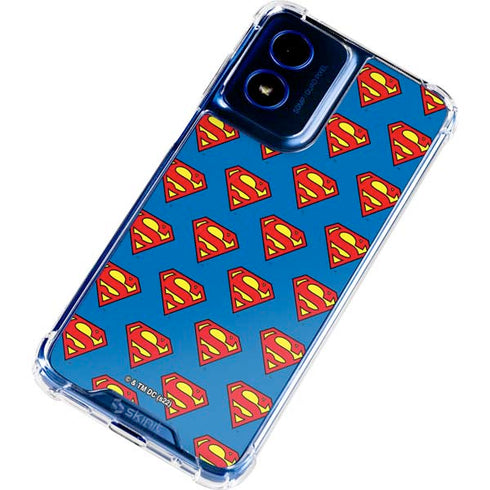 DC Comics Superman Logo Pattern Moto G Play 4G (2024) Clear Case
