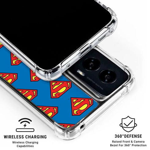 DC Comics Superman Logo Pattern Moto G Power 5G (2024) Clear Case
