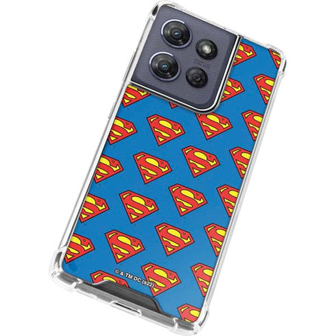 DC Comics Superman Logo Pattern Moto G Power 5G (2025) Clear Case