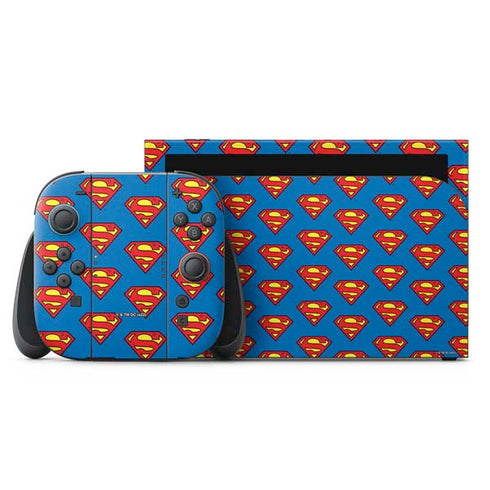 DC Comics Superman Logo Pattern Nintendo Switch 2 (2025) with Joy-Con Skin