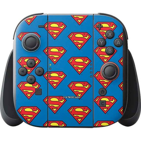 DC Comics Superman Logo Pattern Nintendo Switch 2 (2025) with Joy-Con Skin