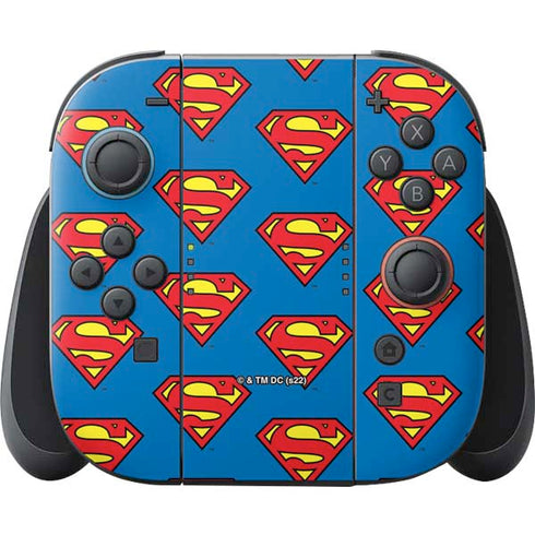 DC Comics Superman Logo Pattern Nintendo Switch 2 (2025) Joy-Con Controller Skin