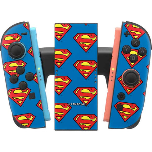 DC Comics Superman Logo Pattern Nintendo Switch 2 (2025) Joy-Con Controller Skin