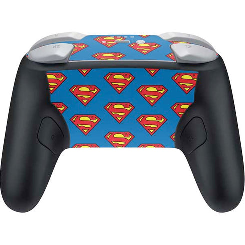 DC Comics Superman Logo Pattern Nintendo Switch 2 (2025) Pro Controller Skin
