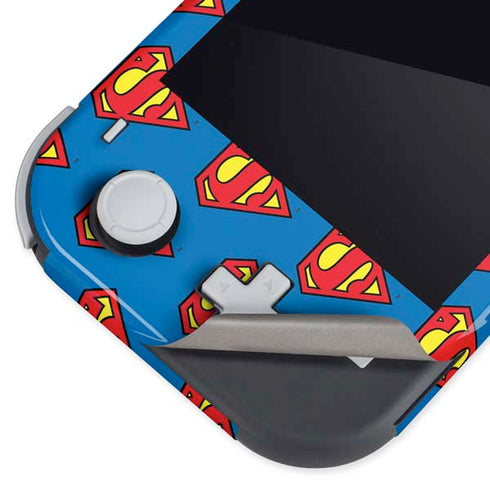 DC Comics Superman Logo Pattern Nintendo Switch Lite Skin