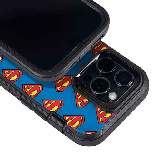 DC Comics Superman Logo Pattern Otterbox Defender iPhone Skin
