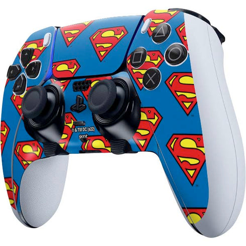 DC Comics Superman Logo Pattern PS5 DualSense Edge Pro Controller Skin