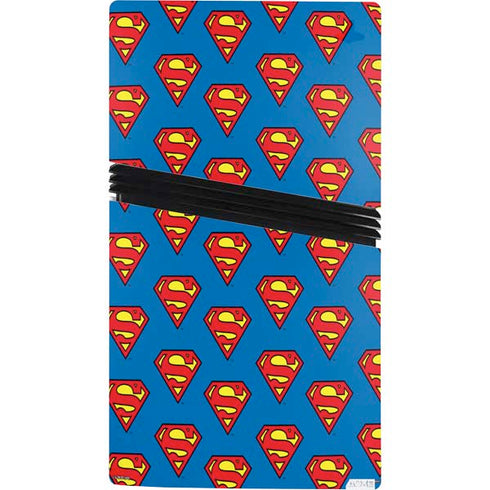 DC Comics Superman Logo Pattern PS5 Pro Bundle Skin