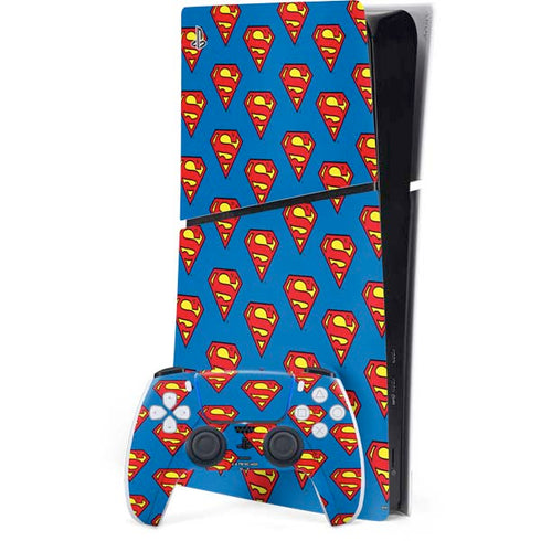 DC Comics Superman Logo Pattern PlayStation PS5 Skins