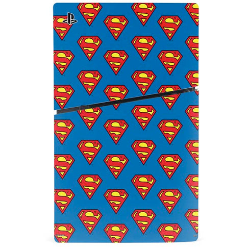 DC Comics Superman Logo Pattern PS5 Slim Digital Edition Console Skin