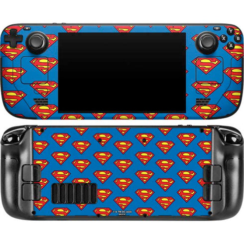 DC Comics Superman Logo Pattern Steam Deck Handheld Gaming Computer OLED Skin