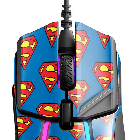 DC Comics Superman Logo Pattern SteelSeries Rival 600 Gaming Mouse Skin