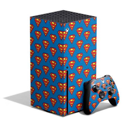 DC Comics Superman Logo Pattern Xbox Series X Bundle Skin