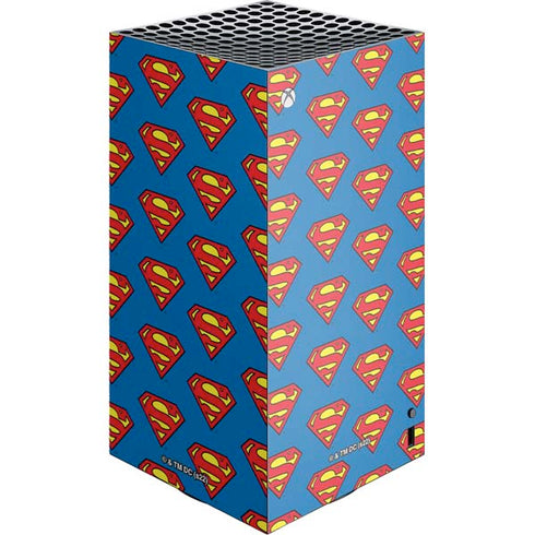 DC Comics Superman Logo Pattern XBox Series X Digital Edition Console Skin