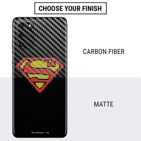 DC Comics Superman Logo Pixels Galaxy S20 Plus Skin