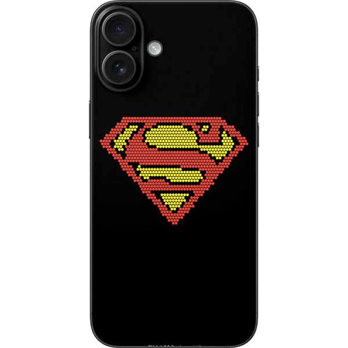 DC Comics Superman Logo Pixels iPhone 16 Plus Skin