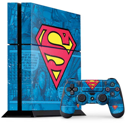 DC Comics Superman Logo Background Pattern PlayStation PS4 Skins