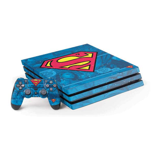 DC Comics Superman Logo Background Pattern PlayStation PS4 Skins