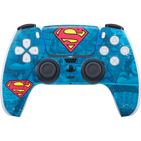 DC Comics Superman Logo Background Pattern PlayStation PS5 Skins