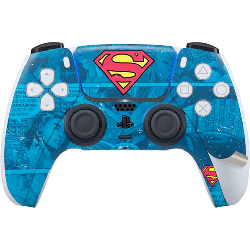 DC Comics Superman Logo Background Pattern PS5 Pro Bundle Skin