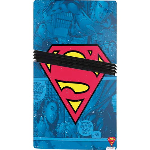 DC Comics Superman Logo Background Pattern PS5 Pro Console Skin