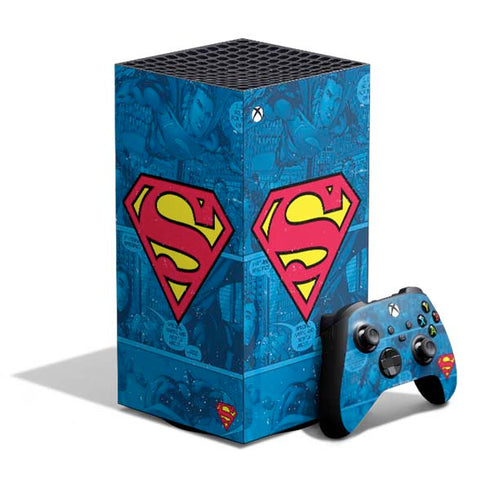 DC Comics Superman Logo Background Pattern XBox Series X Digital Edition Bundle Skin