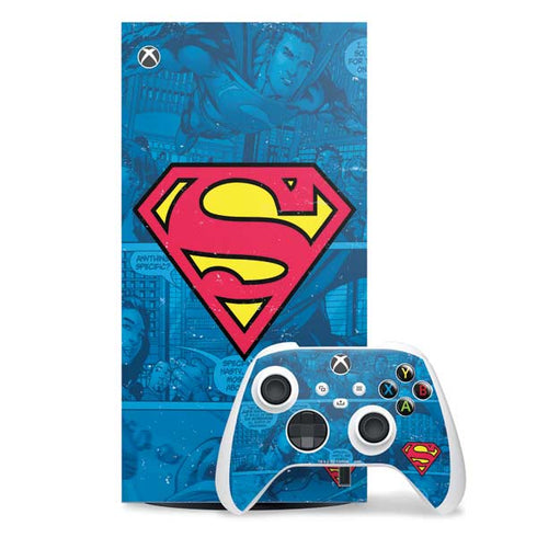 DC Comics Superman Logo Background Pattern Xbox Series X Skins