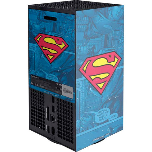 DC Comics Superman Logo Background Pattern XBox Series X Digital Edition Console Skin