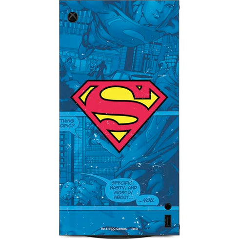 DC Comics Superman Logo Background Pattern XBox Series X Digital Edition Console Skin